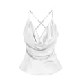 thumbnail image 5 of Ahabrexf Satin Camisole Tops for Women, Draped Cowl Neck Spaghetti Strap Solid Color Dressy Tank Top for Office Party Wedding Wear, 5 of 9