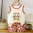 thumbnail image 2 of Xudanell Boys Summer Outfits Sleeveless Cartoon Baseball Shirt and Short Set for Boys Kids Hawaiian Outfit, 2 of 5