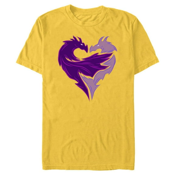 Disney Descendants 2 Mal Dragon - Short Sleeve Blended T-Shirt for Adults- Customized-Yellow