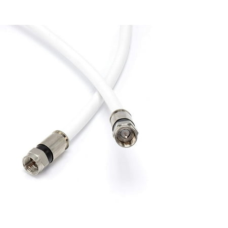 25' Booster Cable - THE CIMPLE CO - 25' Feet, White RG6 Coaxial Cable (Coax Cable) | Made in the USA | with High Quality Connectors, F81 / RF, Digital Coax | AV, CableTV, Antenna, and Satellite, CL2 Rated, 25 Foot