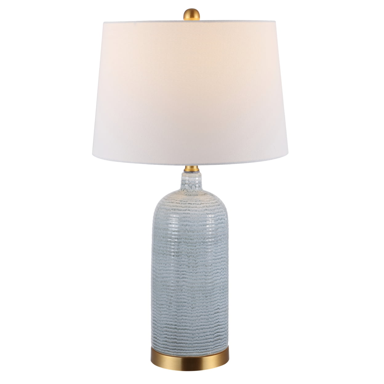 SAFAVIEH Stark 27 in. Coastal Glass Table Lamp, Blue