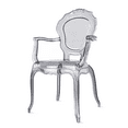 thumbnail image 6 of 2xhome Smoke Transparent Modern Ghost Chair Armchair Vanity Dining Room Lounge Acrylic Molded Mirrored Desk Dining Chair With Arms Armchair Accent Desk Work Living Room Office Work, Set of 1, 1 piece, 6 of 8