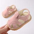 thumbnail image 3 of LoyisViDion Toddler Shoes Newborn Baby Girls Boys Roman Shoes Sandals First Walkers Soft Sole Shoes Pink 15-18Months, 3 of 5