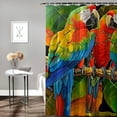 thumbnail image 2 of Orinice Parrots Branch Leaves Bathroom Decor Set, Colorful Luxurious Polyester Fabric Fashion Shower Curtain Set with Hooks 36x72, 2 of 7