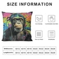 thumbnail image 5 of Orinice Music-Loving Monkey Graphic Decorative Cushion Throw Pillow Cover for Home Couch Living Room Sofa Square Soft and Durable 1PC 20x20in, 5 of 5