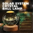 thumbnail image 2 of 3D Solar System Crystal Ball Night Light - LED Light Hologram Glass Lamp w/ Solid Wood Base, USB Powered Crystal Ball Lamp w/ Adjustable Brightness for Home Decor Display Gift, 3.15 inch/80mm, 2 of 8