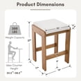 thumbnail image 6 of Guyou 27" Farmhouse Wooden Bar stools, Backless Saddle Counter Height Stools with Upholstered Cushion for Kitchen Island/Counter/Bar, Linen Beige(Set of 4), 6 of 7