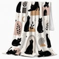 thumbnail image 2 of Black Cats Moons Whimsical, Playful Pet Portrait Pattern, Warm Flannel Blanket for Living Room and Reading Nook, Cat Lovers Friendship Gift, Pet Lover Home Decor, 2 of 9