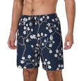 thumbnail image 2 of Daiia Cherry Blossoms on Navy Background Mens Swim Trunks Swim Shorts Quick Dry Swim Shorts with Mesh Lining Pockets-Large, 2 of 9
