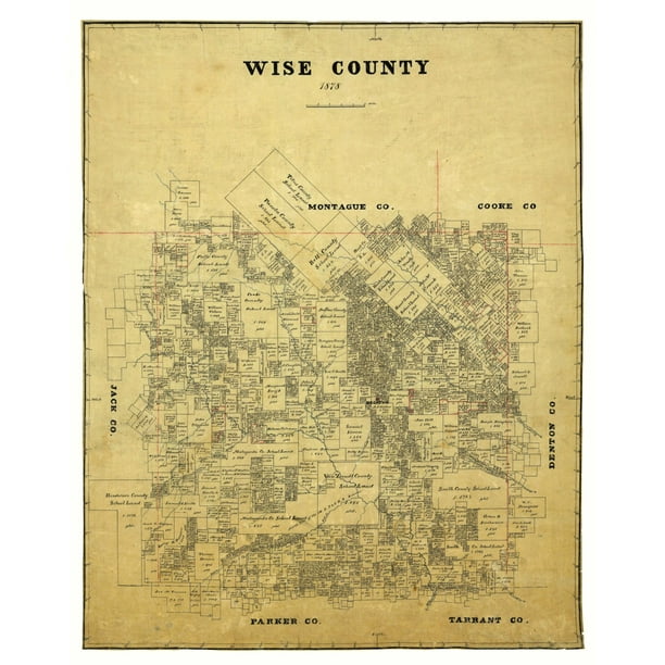 Wise County Texas 1878 23 x 28.89