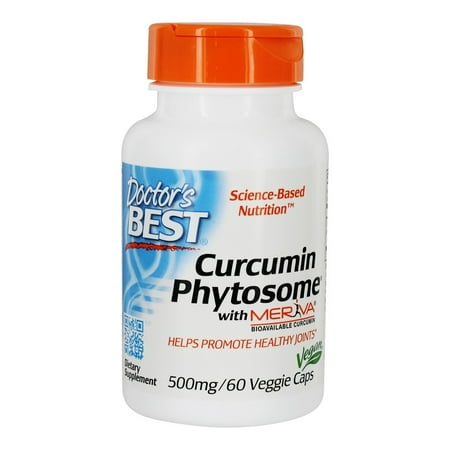Doctor's Best Curcumin Phytosome with Meriva, Non-GMO, Vegan, Gluten Free, Soy Free, Joint Support, 500 mg 60 Veggie