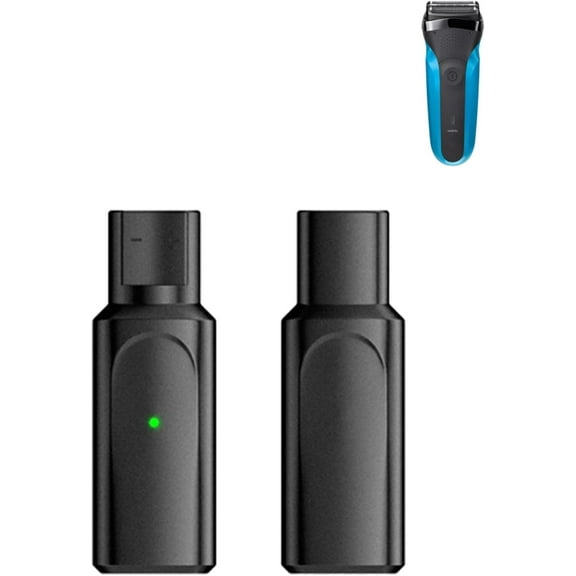2Pack 12V Type-C Shaver Charger Adapter Charging Converter for Braun Series 3 5 7 9 6 1XT5 Electric Razor Portable USB-C Shaver