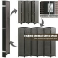 thumbnail image 2 of NiamVelo 6 Panel Room Divider Folding Privacy Screen Wood Portable Wall Divider for Home Ofiice, Black, 2 of 8