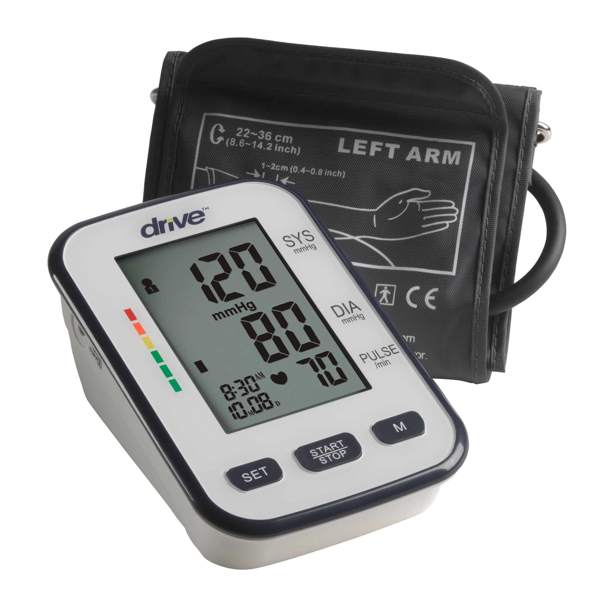 Drive Medium Cuff Arm Home Automatic Digital Blood Pressure Monitor 1-Tube Black 1 Each