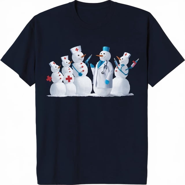 playera de enfermería de Navidad con copo de nieve de Navidad