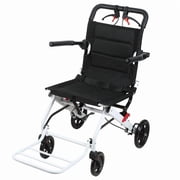Korogimeeet Lightweight Folding Wheelchair for Adults, Aluminum Alloy Travel Chair, 120KG Load Capacity, Ergonomic Breathable Seat Cushion, Integrated Handbrake, for Seniors, 37 x 18 x 35 Inch