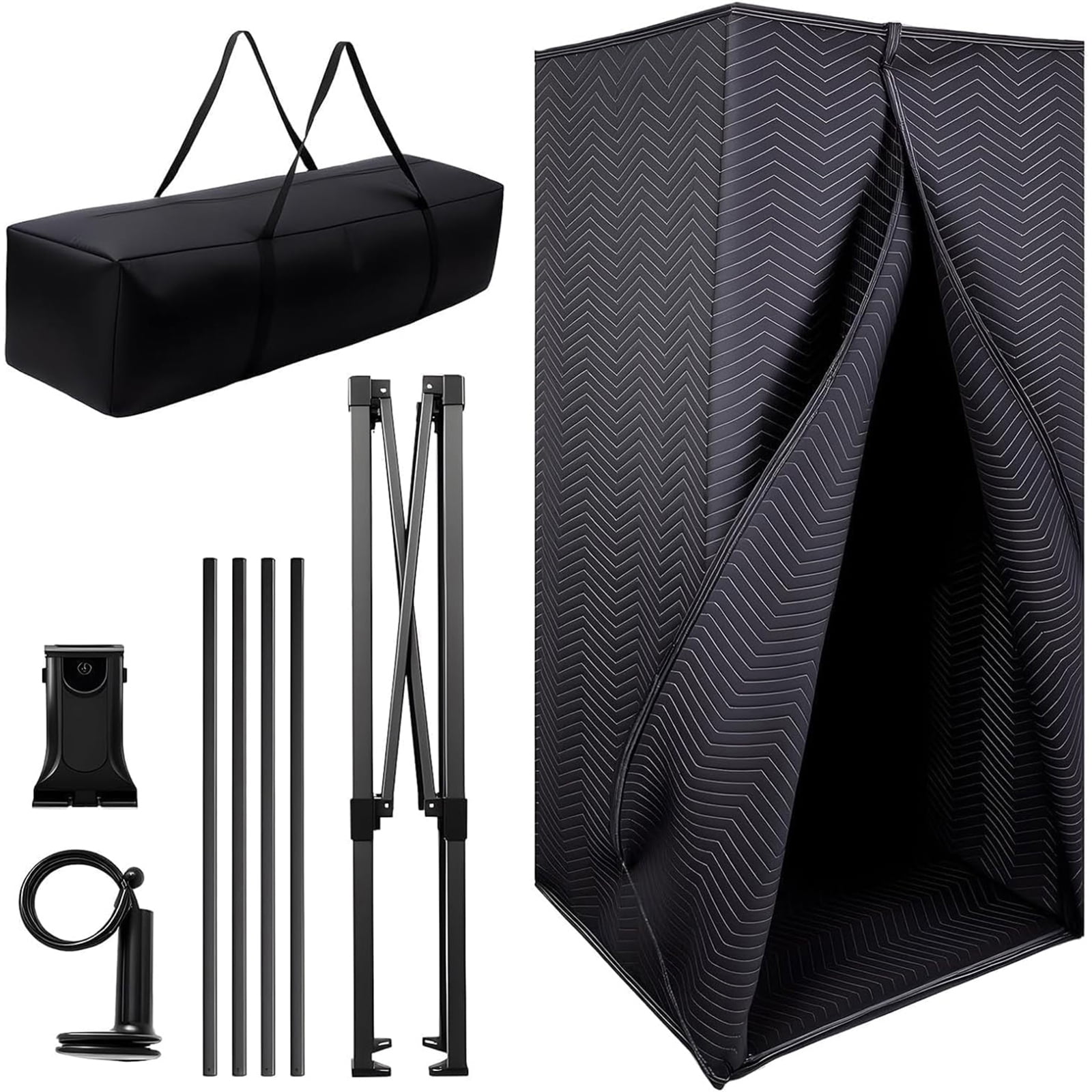 Maeklon Portable Recording Booth, 78 * 31 * 31In Foldable Soundproof Shield with Phone Holder, High-Density Acoustic Blanket Soundproof Room for Singing, Voiceover, and Podcast