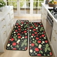 thumbnail image 4 of Kitchen Rugs Sets Of 2,Strawberry Plants Fruit Flower Leaf Anti Fatigue Kitchen Mat Rugs Non Slip Washable,Decorative Kitchen Floor Mats for Kitchen,Sink,Laundry,17"x47"+17"x47", 4 of 5