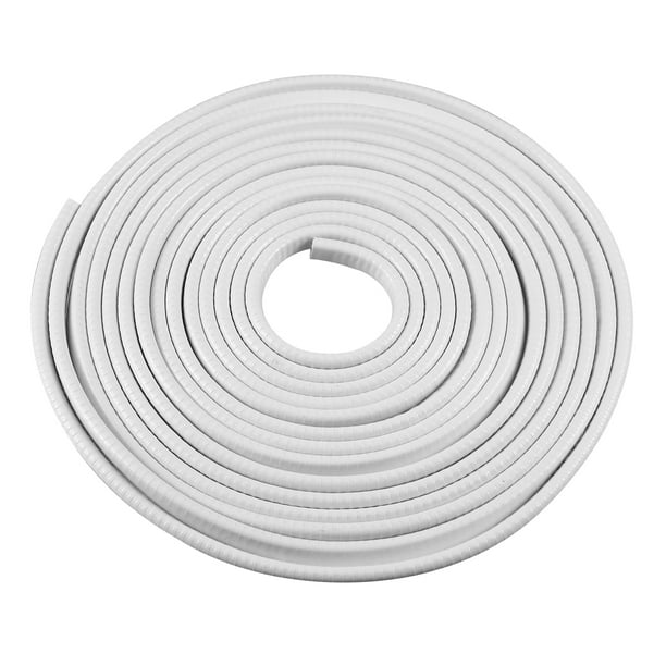 3/64" a 1/4" U Forma Caucho Puerta Sellado Tira 6.1 Metros Blanco