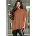 thumbnail image 6 of Women'S Loose Dropped Shoulder Short Sleeve Pullover Sweater Camel M, 6 of 9