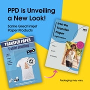PPD 20 Sheets 8.5x11” - Inkjet Iron-on Heat Transfer Paper for White & Light Fabric and T-Shirts - Premium - PPD-1-20