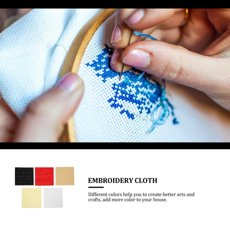 5pcs Embroidery Cloth Cross Stitch Aida Cloth Cross-Stitch Fabric for DIY Handmade, Size: 30.00