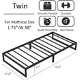 thumbnail image 3 of Lutown-Teen 12 inch Twin Bed Frames, No Box Spring Needed, Heavy Duty Metal, Noise Free, Easy Assembly, Black, 3 of 6