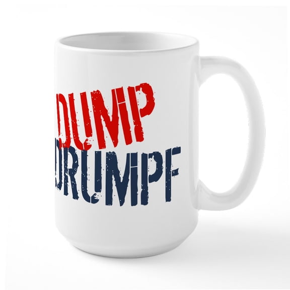 CafePress - Dump Drumpf Large Mug - 15 oz Ceramic Large White Novelty Mug