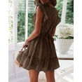 thumbnail image 4 of Summer Women deep V Neck Mini Dress Ruffle Flutter Sleeve Polka Dot Dresses, 4 of 4
