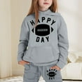 thumbnail image 2 of Boy Jogger Set Size 7 Long Sleeve Letter Print Rugby Football 2pcs Boys Outfit Set Regular Fit Tracksuit 2 Piece Outfits,Grey,5-6 Years, 2 of 4