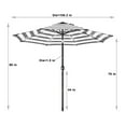 thumbnail image 5 of Abble 9' Black and White Striped Octagon Lighted Patio Umbrella, LED Lights, 5 of 5