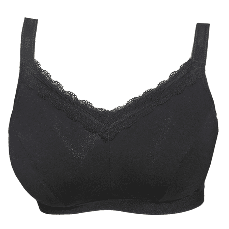 

BIMEI Women s Mastectomy Bra Molded-Cup Post Surgery for Silicone Breast Prosthesis with Pockets Everyday Bra 9816 Black 42B