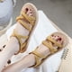 thumbnail image 4 of Alpargata de paja de imitación, parte inferior plana, ropa exterior, tendencia de playa, tacón plano, sandalias y zapatillas de moda para mujer Wmkox8yii  nm6575, 4 of 8
