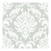 NuWallpaper Ariel Grey Vinyl Peel And Stick Wallpaper, 216-in by 20.5-in, 30.75 sq. ft.
