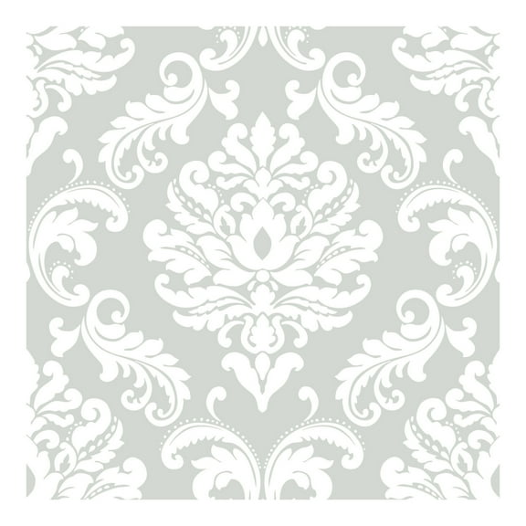 NuWallpaper Ariel Grey Vinyl Peel And Stick Wallpaper, 216-in by 20.5-in, 30.75 sq. ft.