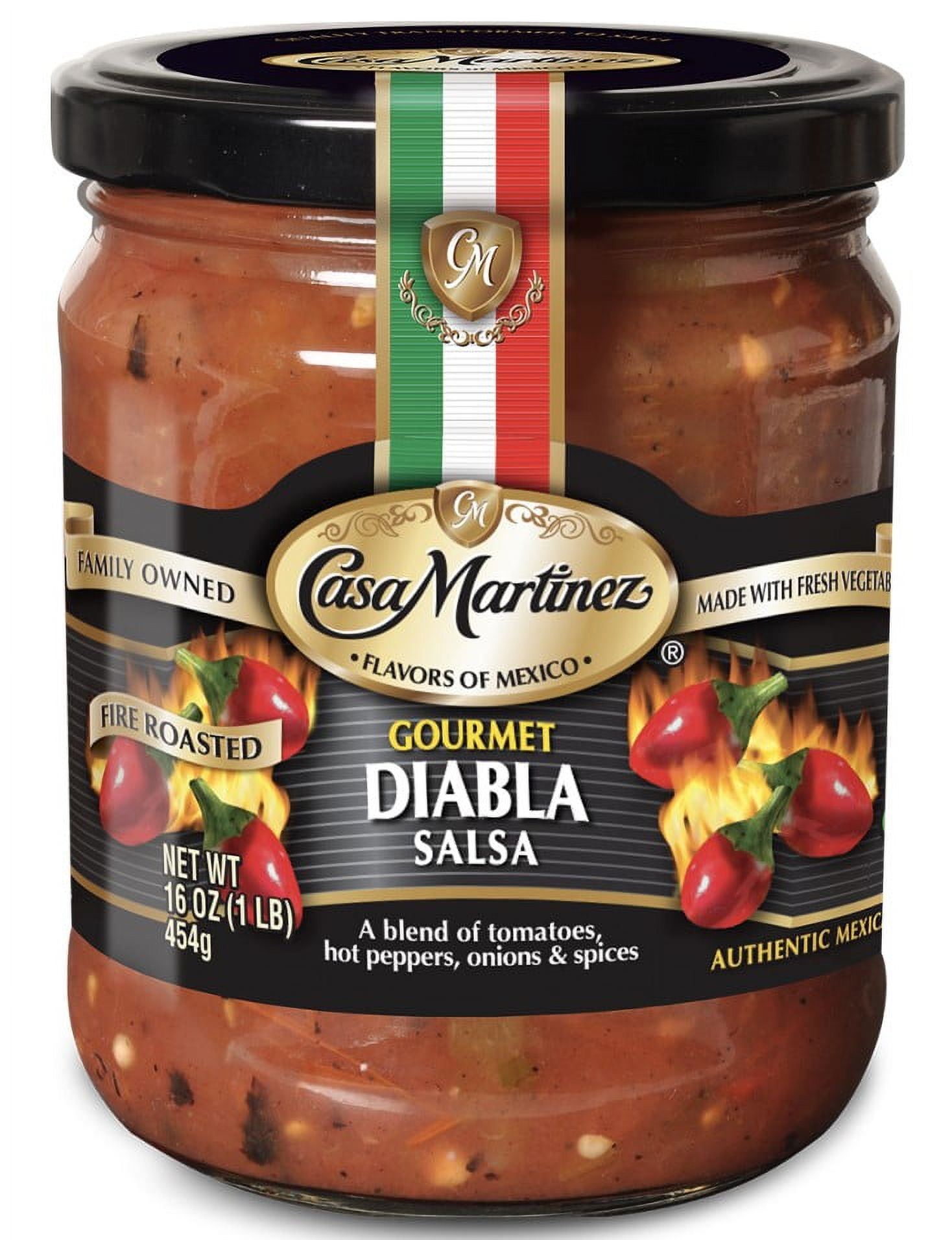 (2 pack) Casa Martinez Hot Fire Roasted Diabla Salsa, 16 oz