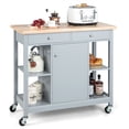 thumbnail image 1 of Gymax Kitchen Island Utility Cart Rolling Storage Trolley w/ Open Shelves & 2 Drawers, 1 of 10