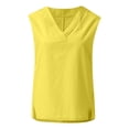 thumbnail image 4 of Hiiyo Women's Summer Cotton Linen Tank Top Solid Color V Neck Sleeveless Tops, Sizes L, 4 of 4