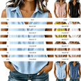 thumbnail image 3 of Endives Women's Linen Shirt Casual Summer Sleeveless Shirt for Women Button Down Collared Blouses Business Casual Shirt Work Shirt Tank Tops for Women Green XXXL, 3 of 4