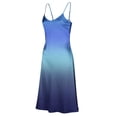 thumbnail image 7 of SCSAlgin Women's Summer Casual Gradient Printed Nightdress Sleeveless V-neck Split Strap Sleeping Dress, 7 of 7