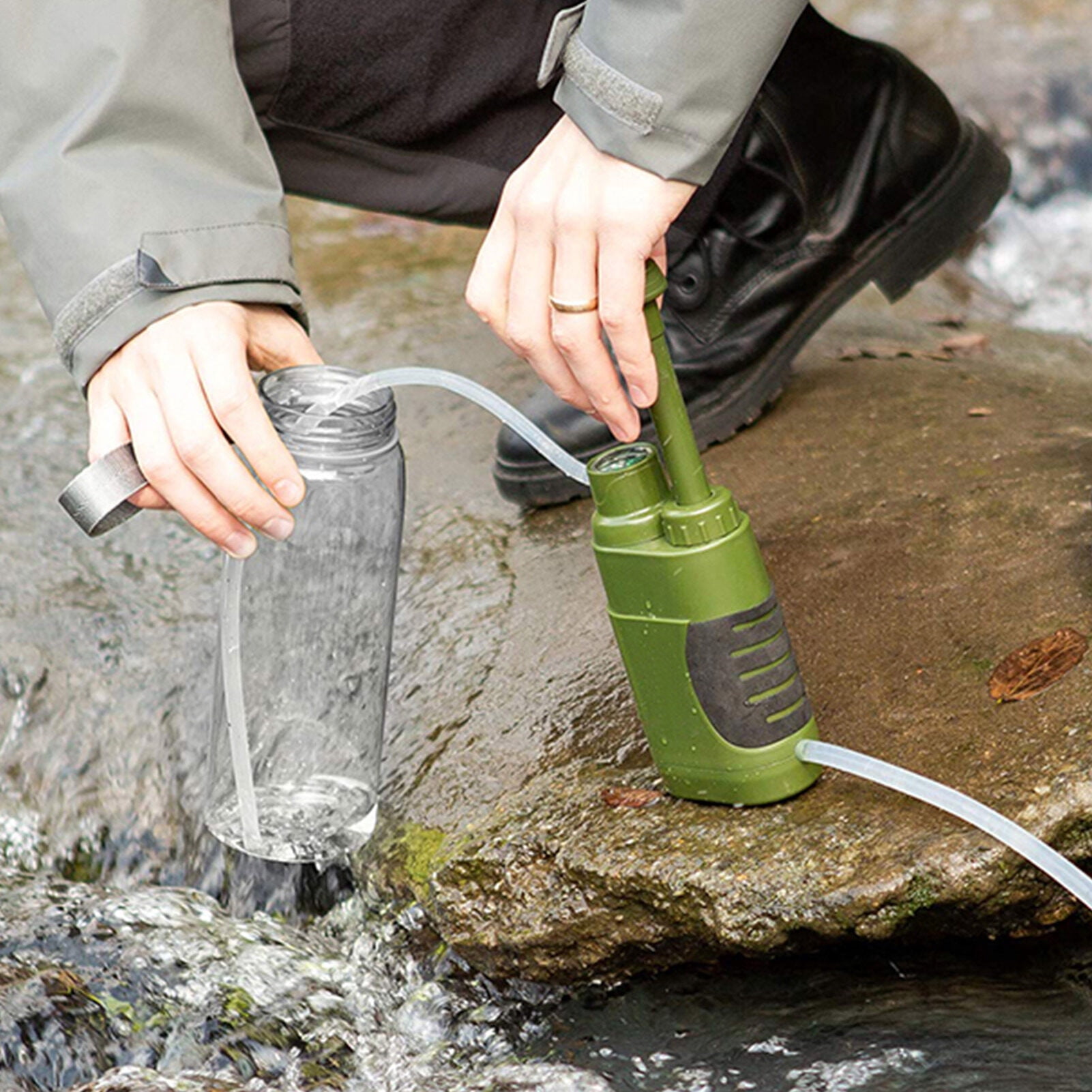 Filtre à Eau Portable - Système Survival 0,01 Micron - 1500L - Pour Randonnée Et Camping