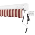 thumbnail image 3 of Awntech Full Cassette Right Motorized Patio Retractable Awning, Burgundy/Tan Stripe, 3 of 7