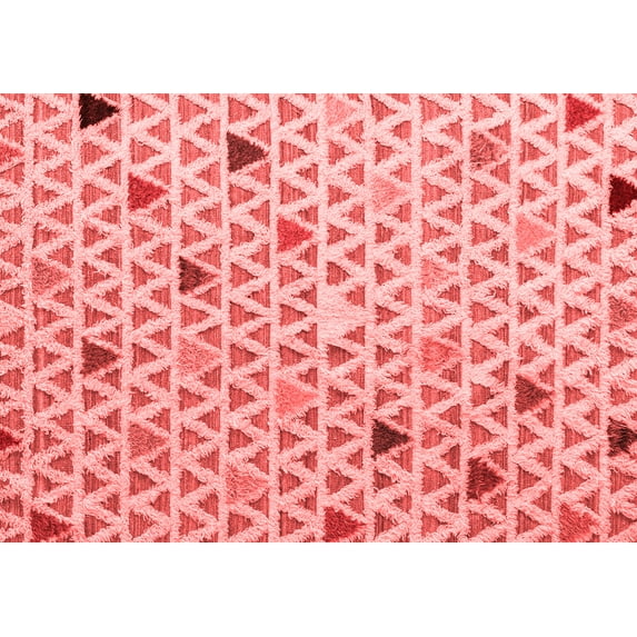 Ahgly Company Machine Washable Indoor Rectangle Abstract Red Modern Area Rugs, 8' x 12'