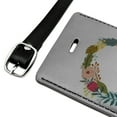 thumbnail image 2 of Letter C Floral Monogram Initial Rectangle Leather Luggage Card Suitcase Carry-On ID Tag, 2 of 8