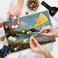 thumbnail image 4 of Country Cutting Board, Painting of a Sea Coast with Rock Beach Shore Wave and Seagull Nature Art, Decorative Tempered Glass Cutting and Serving Board, Large Size, Blue Brown White, by Ambesonne, 4 of 5