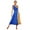 Blue, variant on YEAHDOR Womens Sleeveless Metallic Dancewear Color Contrast One Shoulder Lyrical Praise Dance Dress Blue L