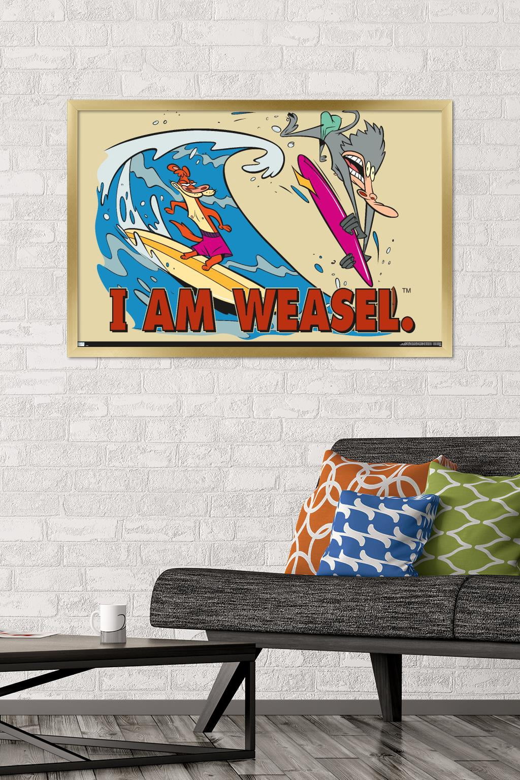 I Am Weasel - Surf Wall Poster, 22.375" x 34", Framed