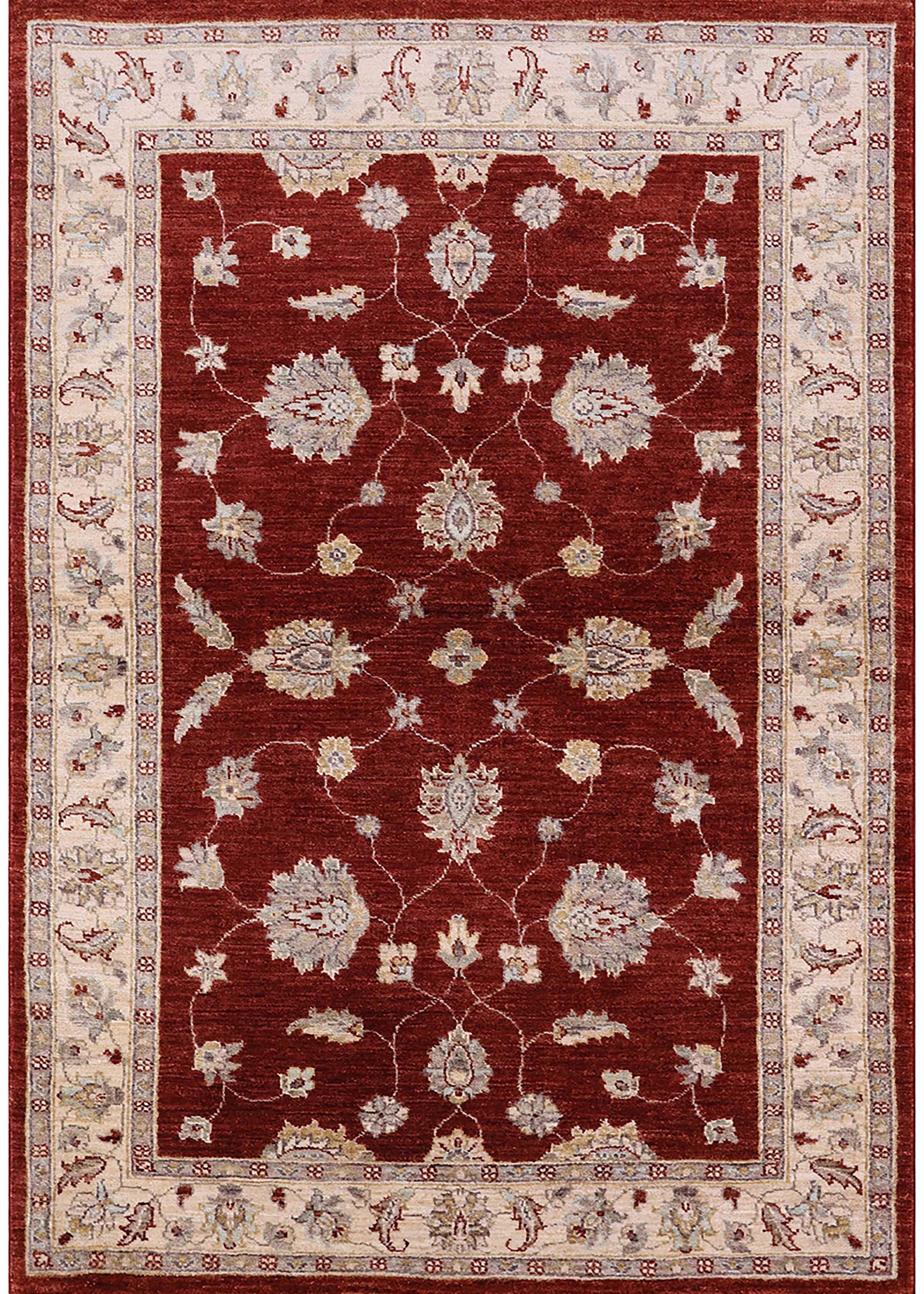 Ahgly Company Indoor Rectangle Mid-Century Modern Red Oriental Area ...