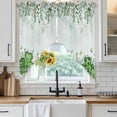 thumbnail image 6 of St. Patrick's Swag Curtains for Kitchen/Bedroom/Living Room, Luck Shamrock Eucalyptus Leaves Flowers Blue Scalloped Curtains 63 Inch Long, Window Swag Topper Curtains Valances 2 Panels Set 36"x63", 6 of 8