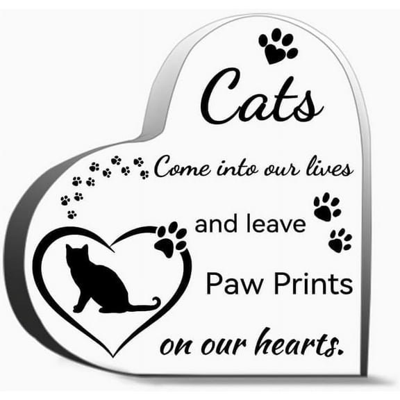 Cat Bereavement Gifts Cat Remembrance Gift Cat Loss Gifts Memory Of Cat Passing Away Gifts Cat Sympa For Friends, Gifts For Family Coworker Home Decorative Signs 4x4 inch
